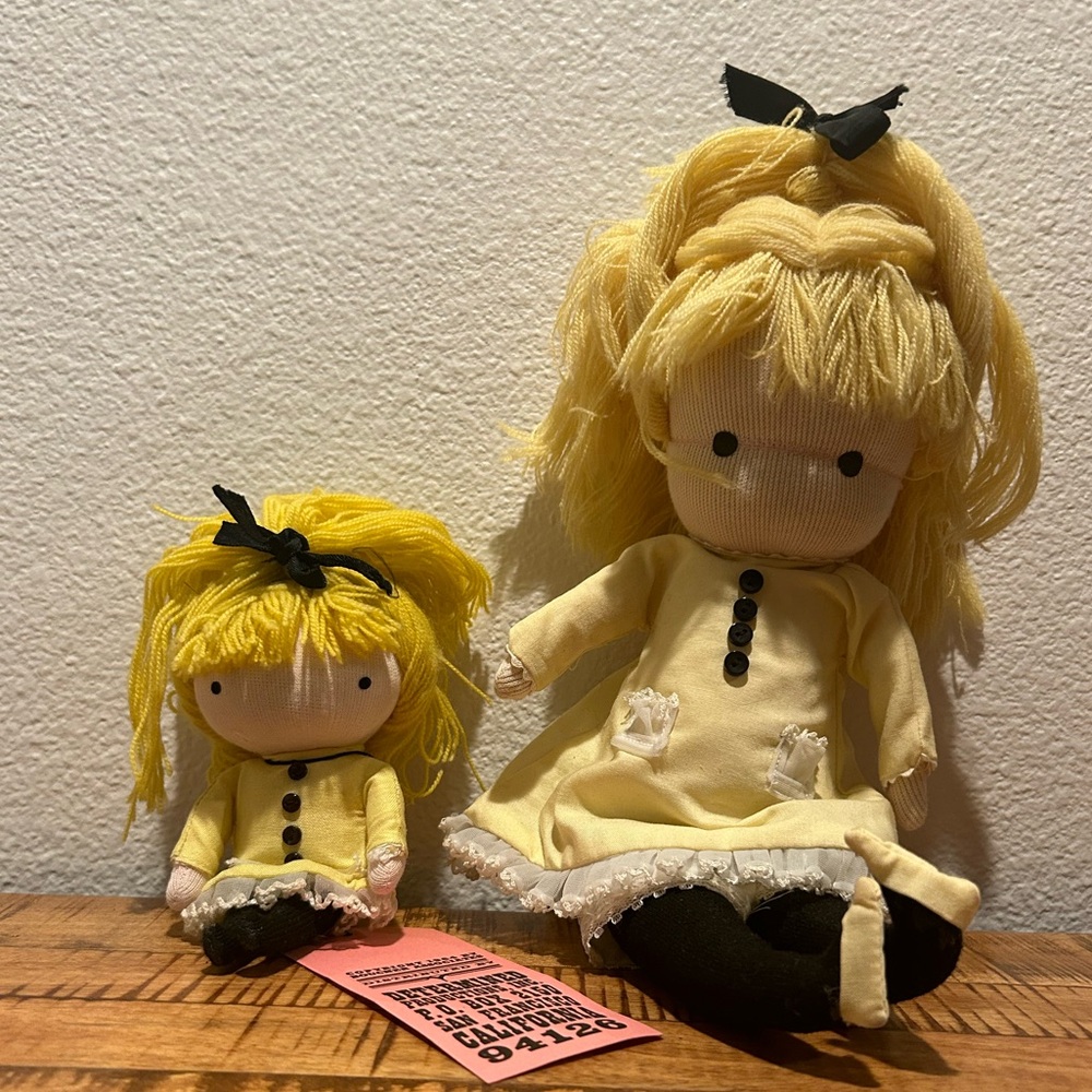 Joan Walsh Anglund Dolls Vintage Pocket Doll Collectible Yellow Knit Soft Doll